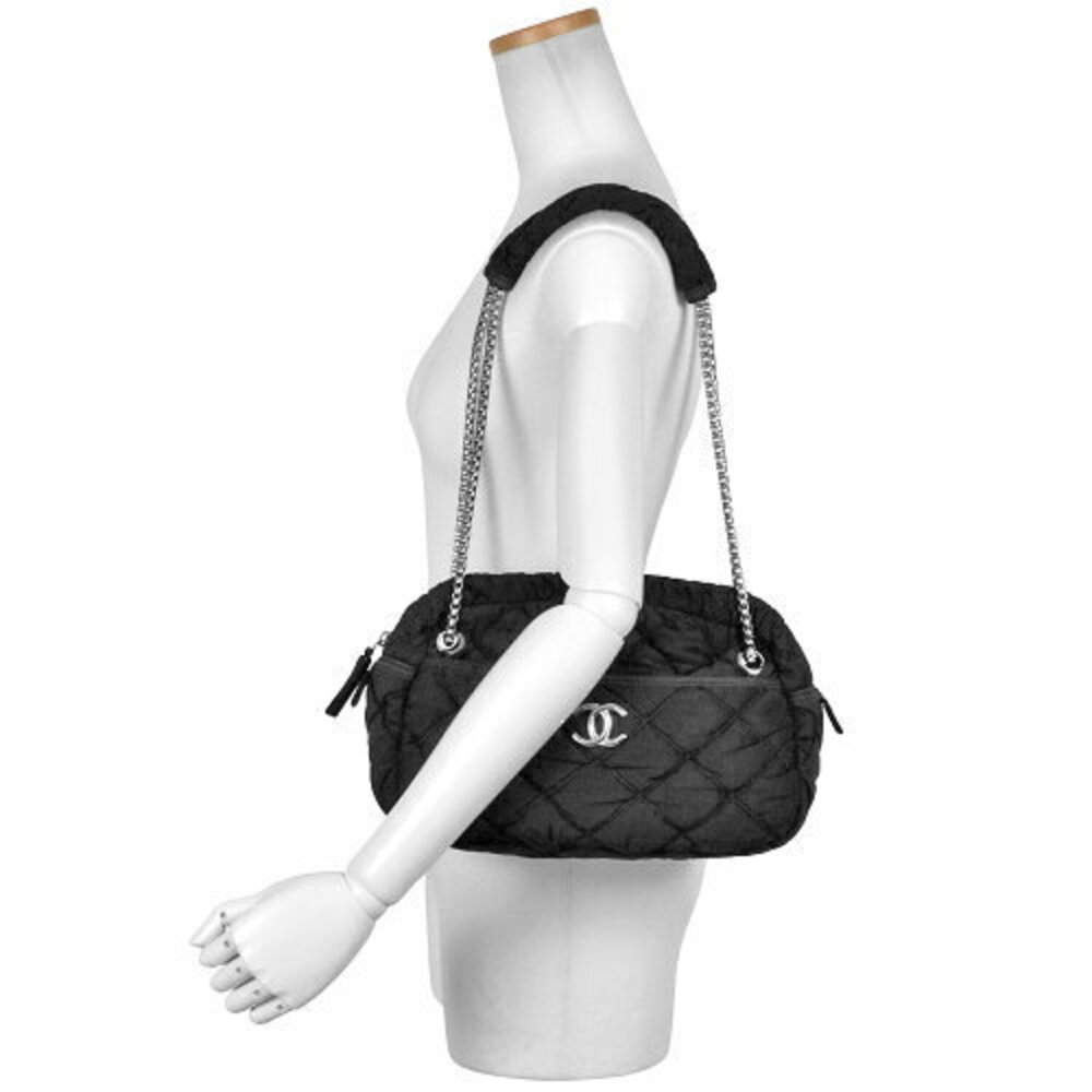 CHANEL Matelasse Bubble Quilt Shoulder Bag Black Coco Mark - Picture 7 of 7